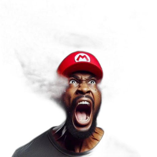 face, hat, staff, photorealistic transparent PNG cut-out