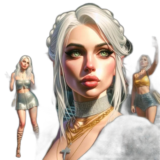 face, fantasy art, concept art, photorealistic transparent PNG cut-out
