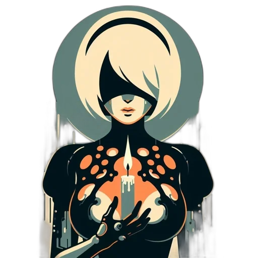 robot, weapon, staff, jacket transparent PNG cut-out