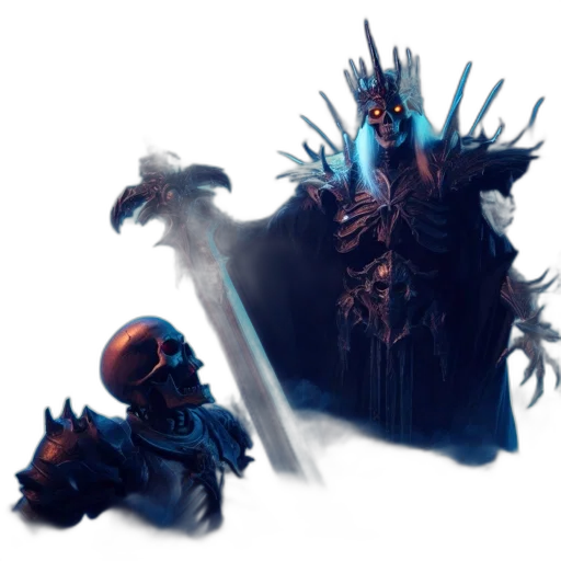 creature, crown, staff, sword transparent PNG cut-out