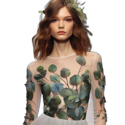 dress, jewelry, crown, photorealistic transparent PNG cut-out