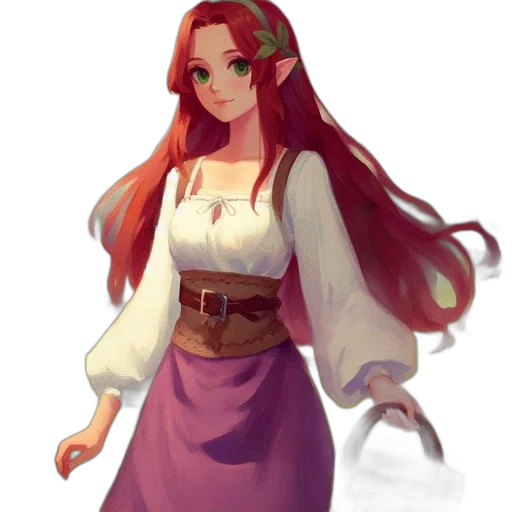 dress, staff, fantasy art, concept art transparent PNG cut-out