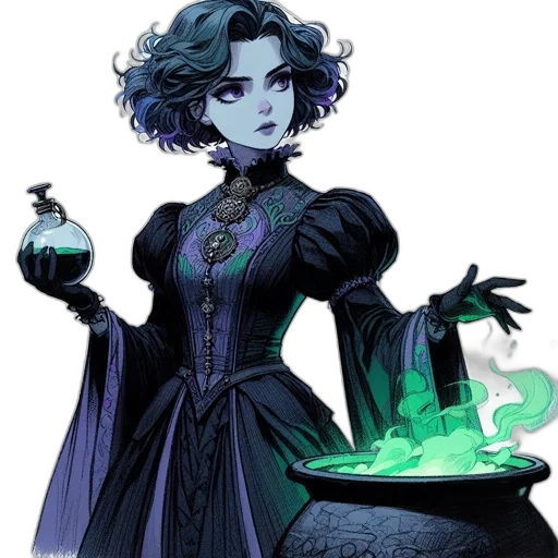 dress, jewelry, staff, concept art transparent PNG cut-out