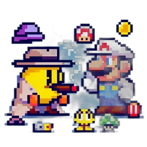 hat, staff, pixel art, concept art transparent PNG cut-out