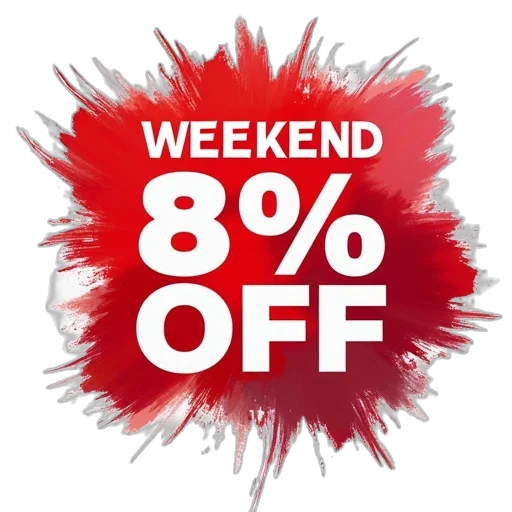 sale, weekend, off, sign transparent PNG cut-out