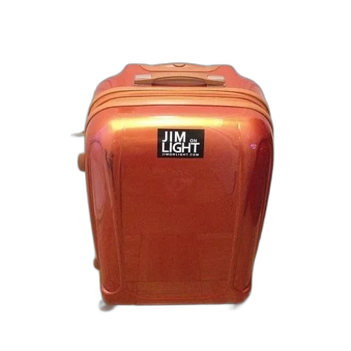 shiny, orange, suitcase, jim transparent PNG cut-out