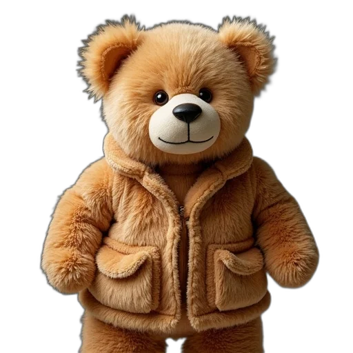 jacket, 3d render, photorealistic, teddy transparent PNG cut-out