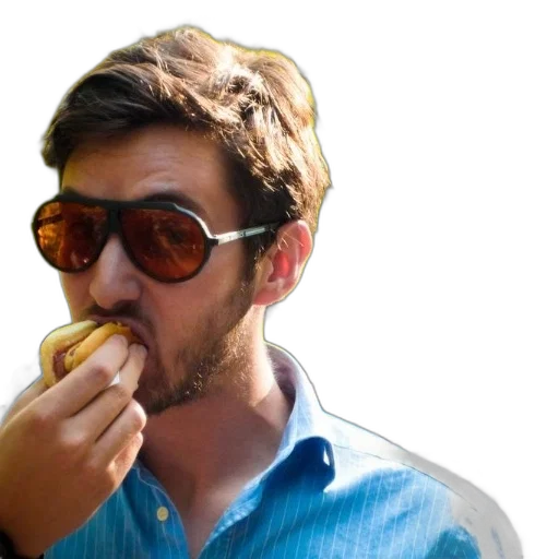 jacket, food, face, man transparent PNG cut-out