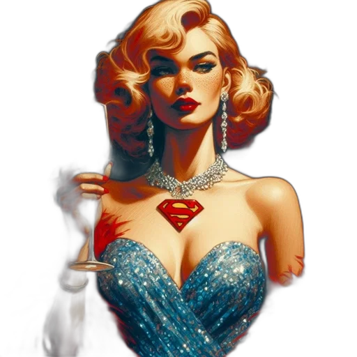 jewelry, dress, comic book art, fantasy art transparent PNG cut-out