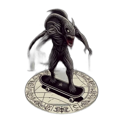 creature, concept art, 3d render, ominous transparent PNG cut-out