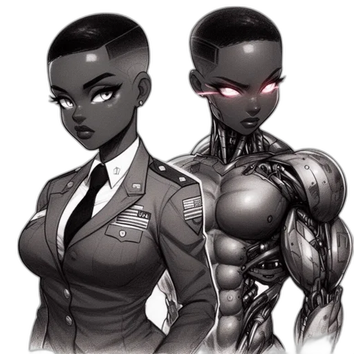 robot, comic book art, concept art, cyberpunk transparent PNG cut-out