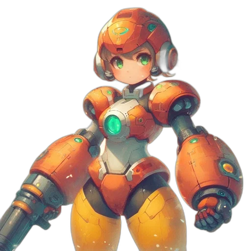 robot, weapon, concept art, 3d render transparent PNG cut-out