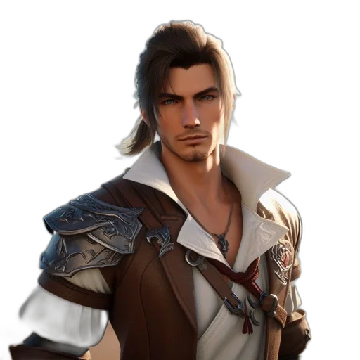 jacket, staff, face, fantasy art transparent PNG cut-out