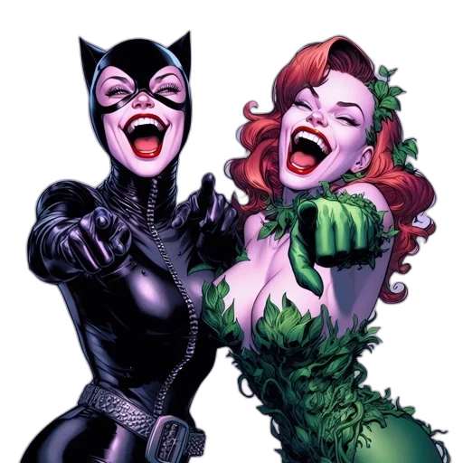 comic book art, concept art, green, two transparent PNG cut-out