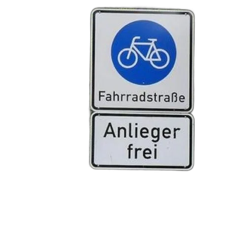 bicycle, lane, sign, german transparent PNG cut-out