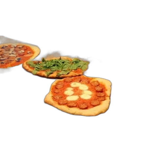 food, 3d render, photorealistic, four transparent PNG cut-out