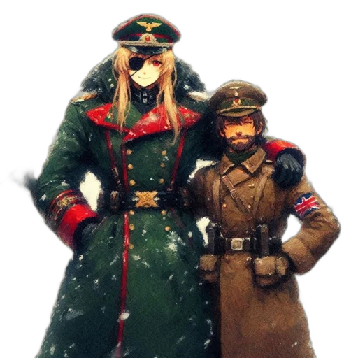 staff, hat, jacket, weapon transparent PNG cut-out