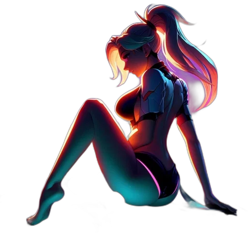 concept art, cyberpunk, pixel art, anime transparent PNG cut-out