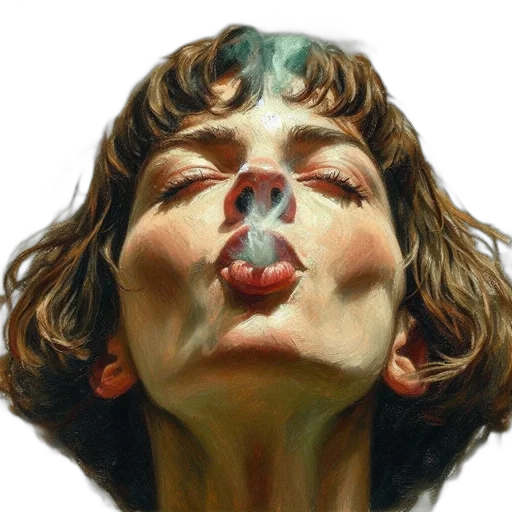 face, mask, photorealistic, oil painting transparent PNG cut-out