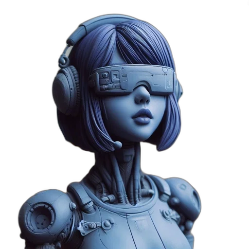 robot, mask, face, cyberpunk transparent PNG cut-out