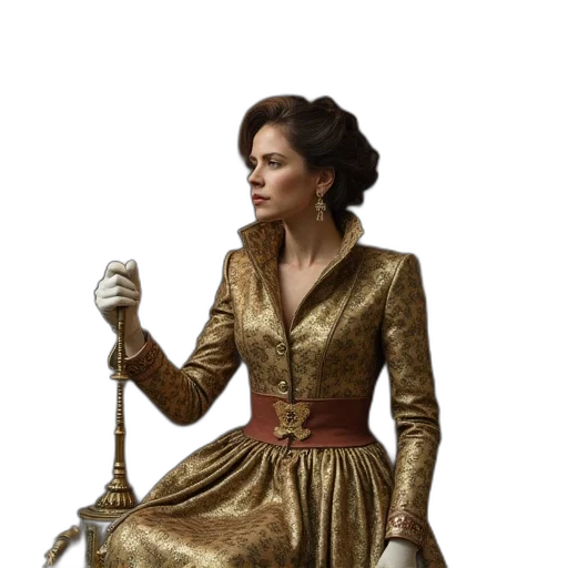 staff, dress, sword, crown transparent PNG cut-out