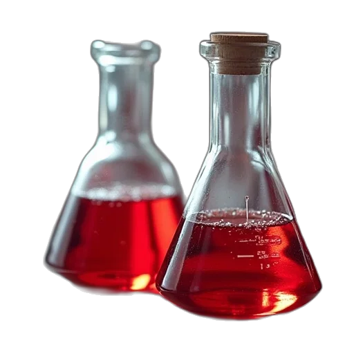 bottle, 3d render, red, chemical transparent PNG cut-out