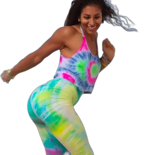 neon, colorful, pastel, woman transparent PNG cut-out