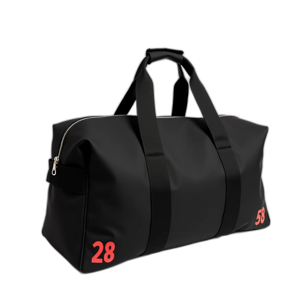 3d render, black, canvas, duffel transparent PNG cut-out
