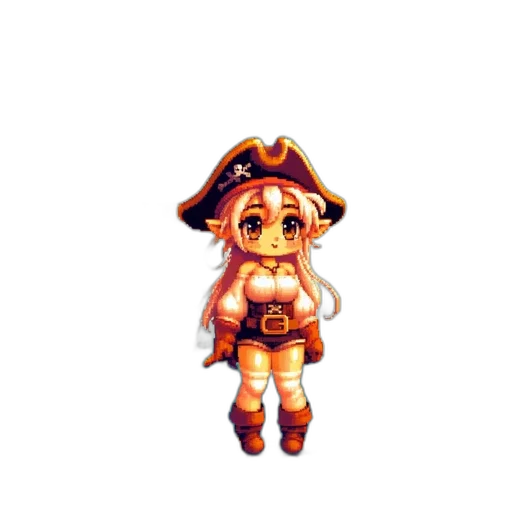 staff, weapon, hat, pixel art transparent PNG cut-out