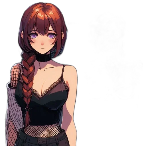 dress, staff, hair, weapon transparent PNG cut-out