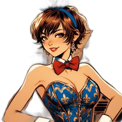 dress, crown, staff, anime transparent PNG cut-out