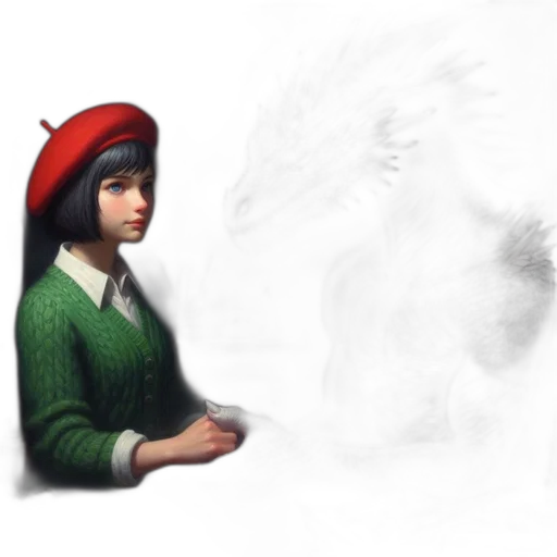 dragon, hat, creature, staff transparent PNG cut-out