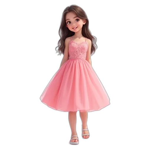 dress, photorealistic, 3d render, digital transparent PNG cut-out