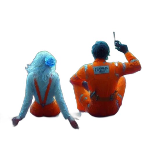 staff, jacket, robot, hair transparent PNG cut-out