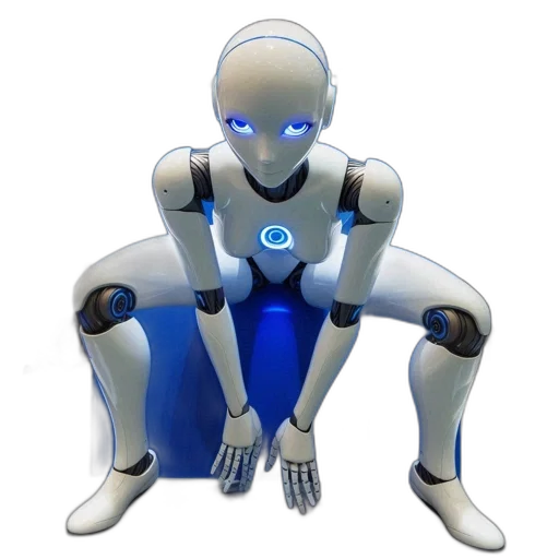 robot, 3d render, concept art, cyberpunk transparent PNG cut-out