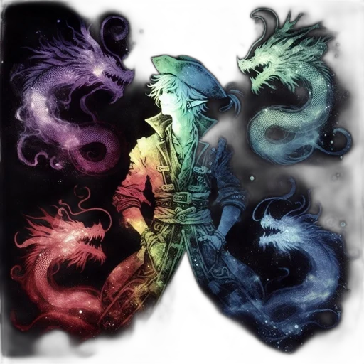 dragon, fantasy art, concept art, watercolor transparent PNG cut-out