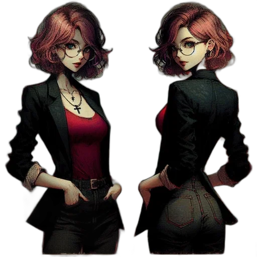 jacket, dress, staff, concept art transparent PNG cut-out