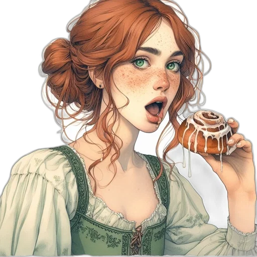 dress, food, face, fantasy art transparent PNG cut-out