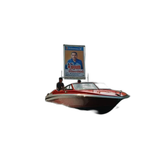 car, 3d render, speedboat, carrying transparent PNG cut-out