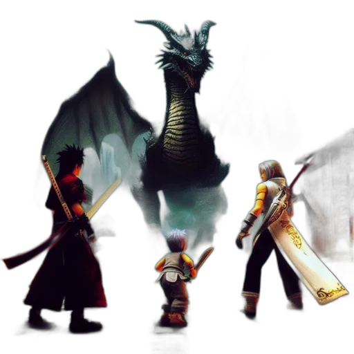 dragon, sword, concept art, fantasy art transparent PNG cut-out