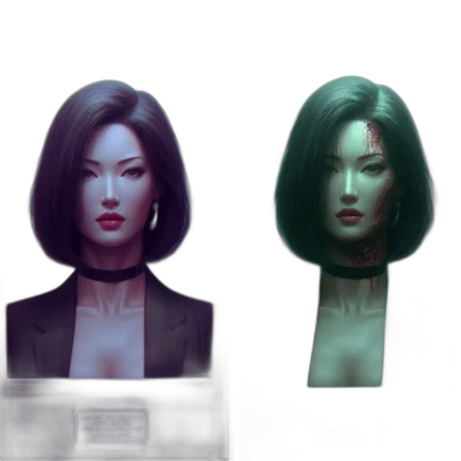face, concept art, 3d render, photorealistic transparent PNG cut-out