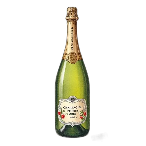 bottle, 3d render, hand-drawn, illustration transparent PNG cut-out