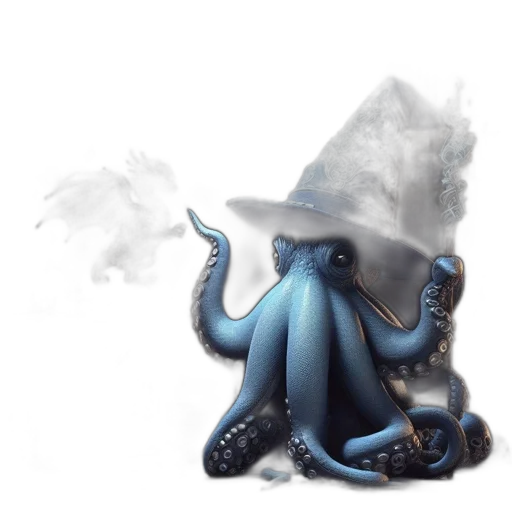 hat, dragon, creature, staff transparent PNG cut-out