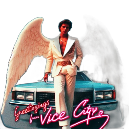 vaporwave, concept art, man, wearing transparent PNG cut-out