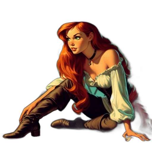 dress, comic book art, fantasy art, concept art transparent PNG cut-out