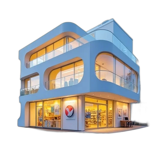 building, furniture, 3d render, concept art transparent PNG cut-out