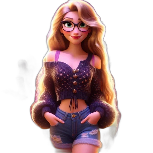 dress, hair, jacket, cartoon transparent PNG cut-out