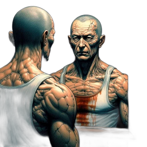 face, concept art, photorealistic, comic book art transparent PNG cut-out