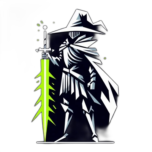 staff, jacket, sword, pixel art transparent PNG cut-out