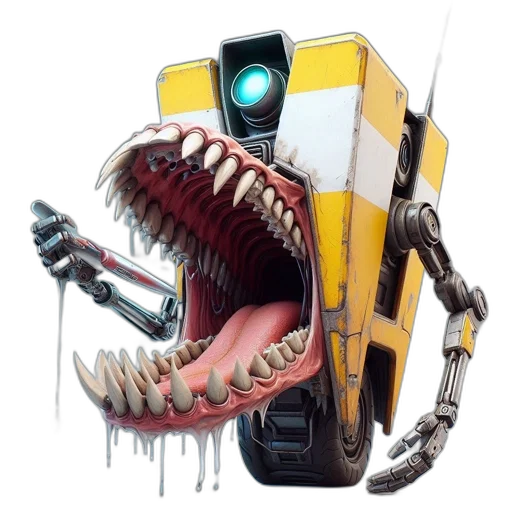 robot, creature, concept art, cyberpunk transparent PNG cut-out